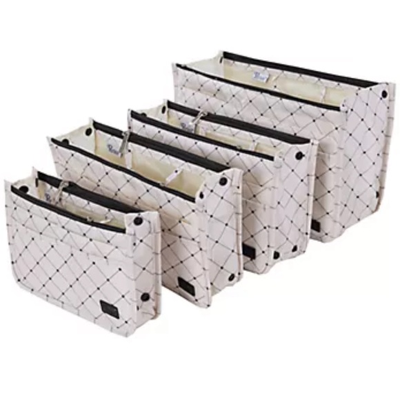 Periea Other - Periea Set 4 Purse Makeup Drawer Organizers & 4 Black & Gold Gift Bags NWT